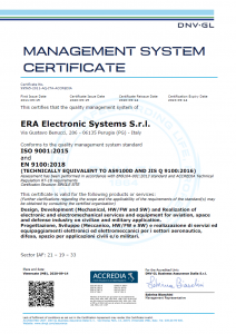 ISO 9001:2015 and EN 9100:2018 certificate